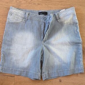 Lee Blue Pinstripe Jean Shorts